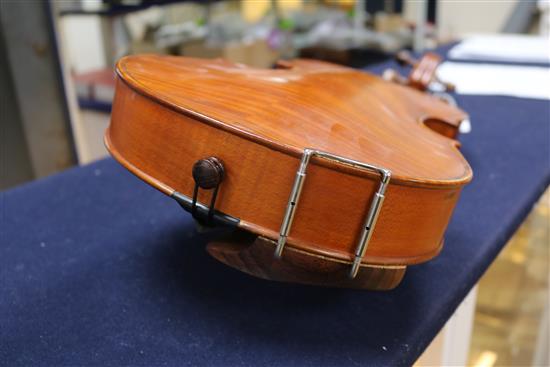 A David Dix viola, labelled and dated 1979, with two bows, cases